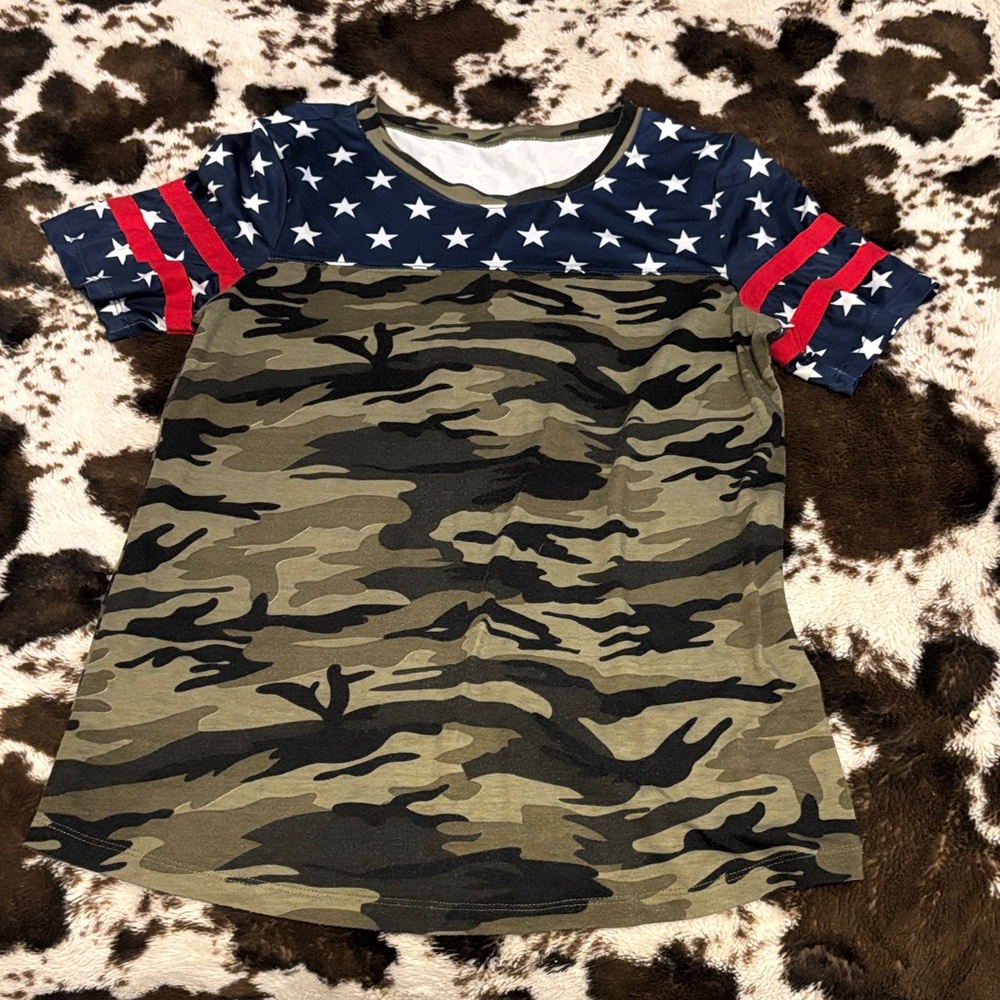 Camo and Stars Kids Shirt